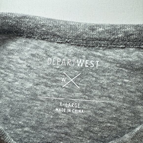 Depart West Mens Heather Gray Tee Shirt Crew Neck Short Sleeve Size XL Soft EUC - Picture 3 of 11